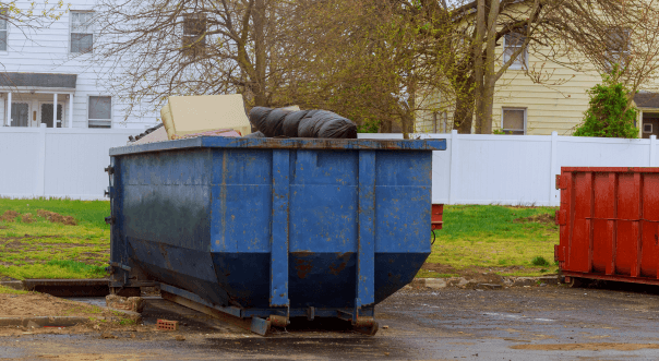 Blue junk container